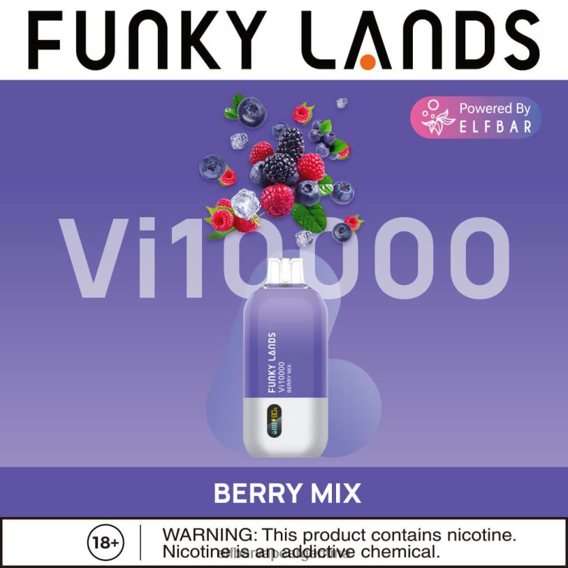ELFBAR Funky Lands desechables vape vi10000 bocanadas - Elf Bar Nicotina 82ZNX461 mezcla de bayas