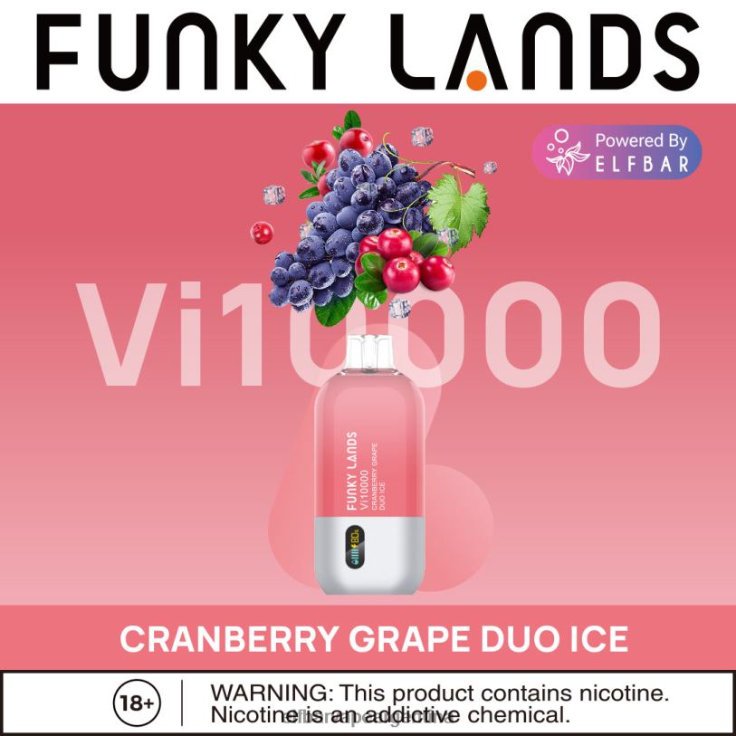 ELFBAR funky lands mejor sabor vape desechable vi10000 serie helada - Elf Bar 620 Sabores 82ZNX458 hielo dúo de uva y arándano